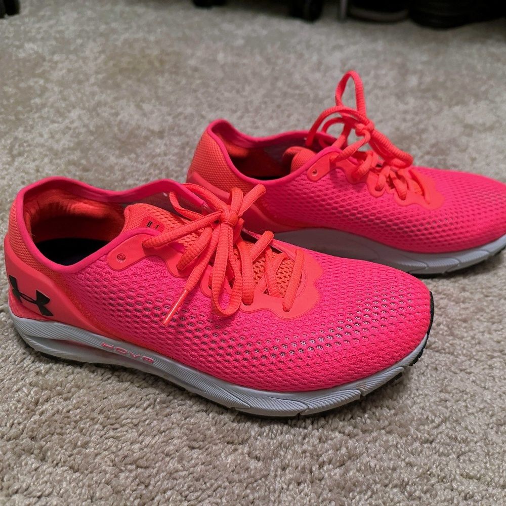 Womens Under Armour Hovr Sneakers Size 8 Neon Hot Pink Like New